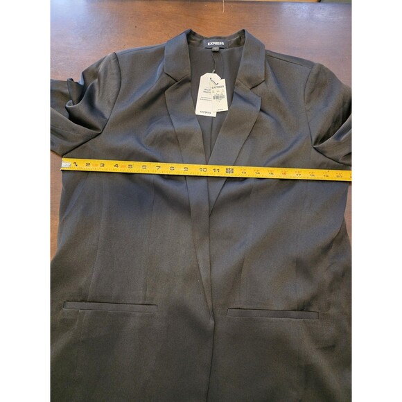 NEW EXPRESS $128 BLACK COLUMNIST OPEN FRONT BLAZER L Large Business Casual NWT - Picture 7 of 7